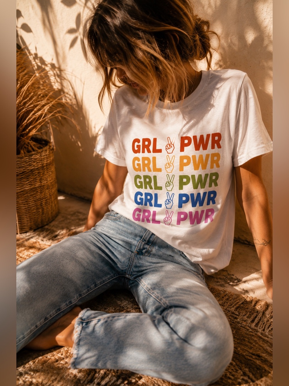 “Girl Power" Graphic Letter Tee